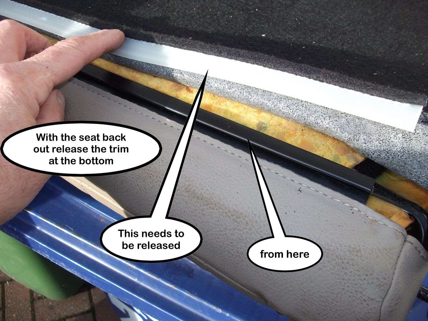 Definitive "How to" repair saloon jammed non folding rear seat The 75